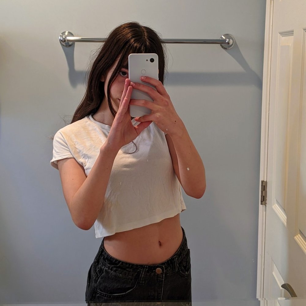 Zara Plain White Cropped Top